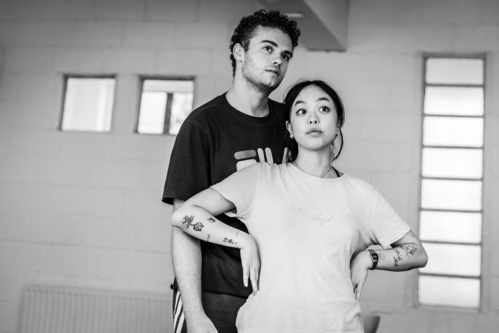 The cast in rehearsals